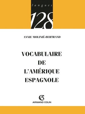 cover image of Vocabulaire de l'Amérique espagnole